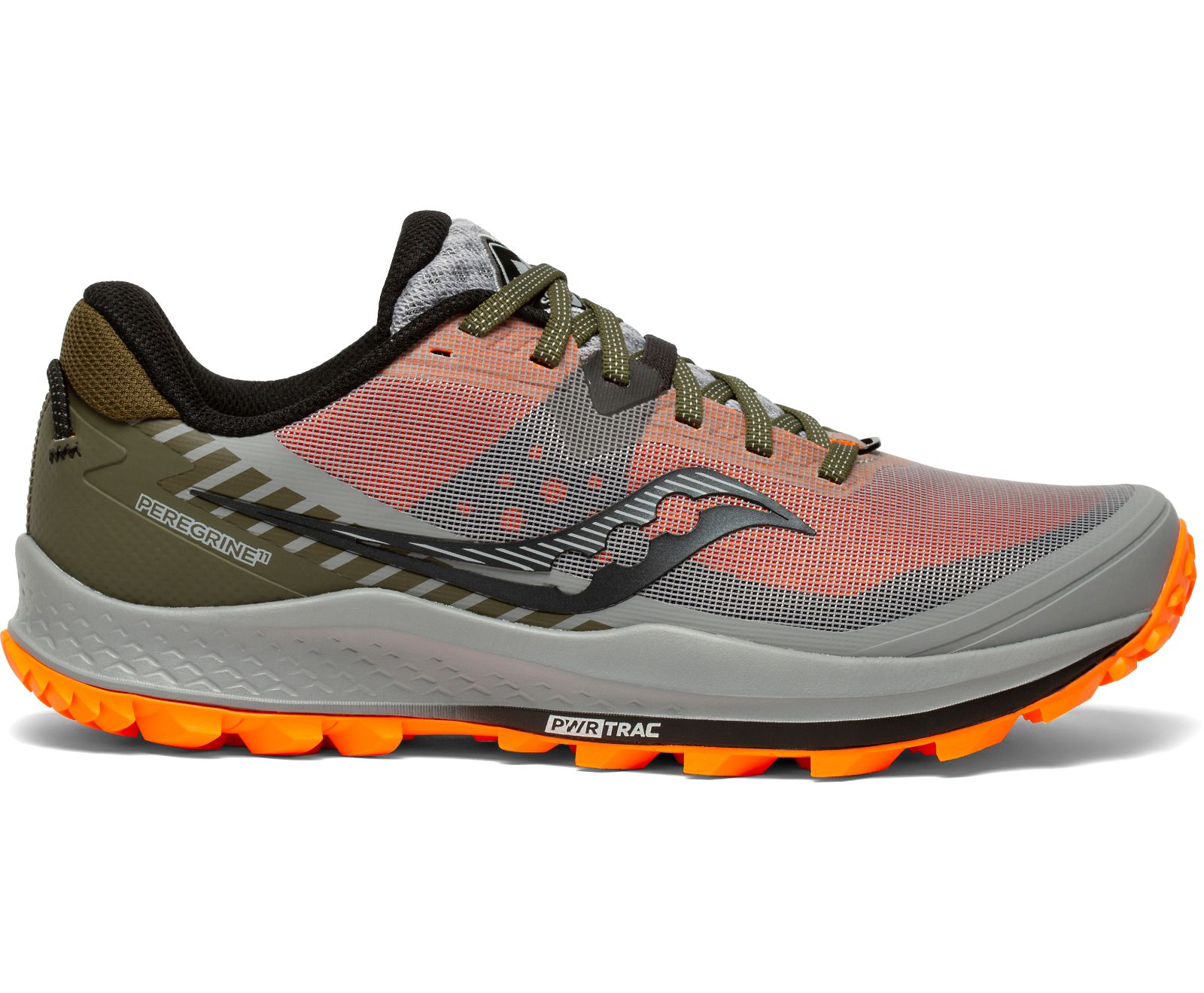 Tenis Para Trail Running Saucony Peregrine 11 Hombre Grises Verde Oliva Naranjas | México 583AHKP